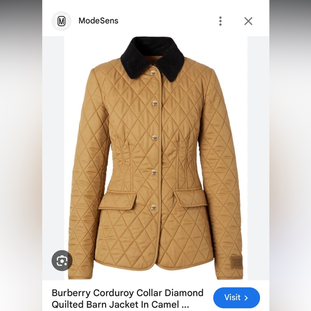 Burberry Quilted Jacket with Corduroy Collar - Picture 4 of 16